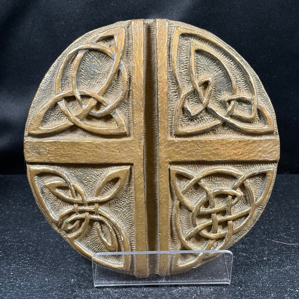 Wild Goose Studio Celtic Love Cross Bronze Plaque Kathleen Smyth Kinsale Ireland